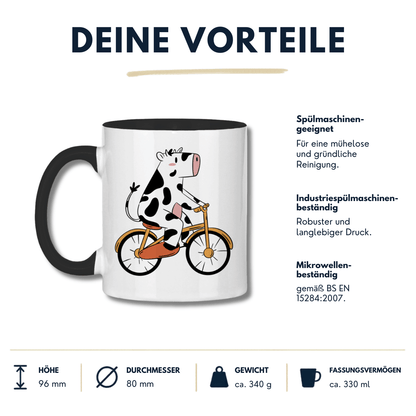 Tasse Kuh mit Fahrrad Vorteile