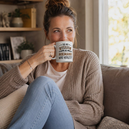 Tasse "Gib mir Kaffee und niemand wird verletzt"
