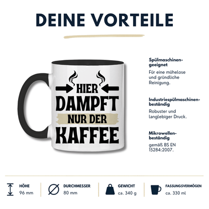 Nichtraucher Tasse "Hier dampft nur der Kaffee" Vorteile