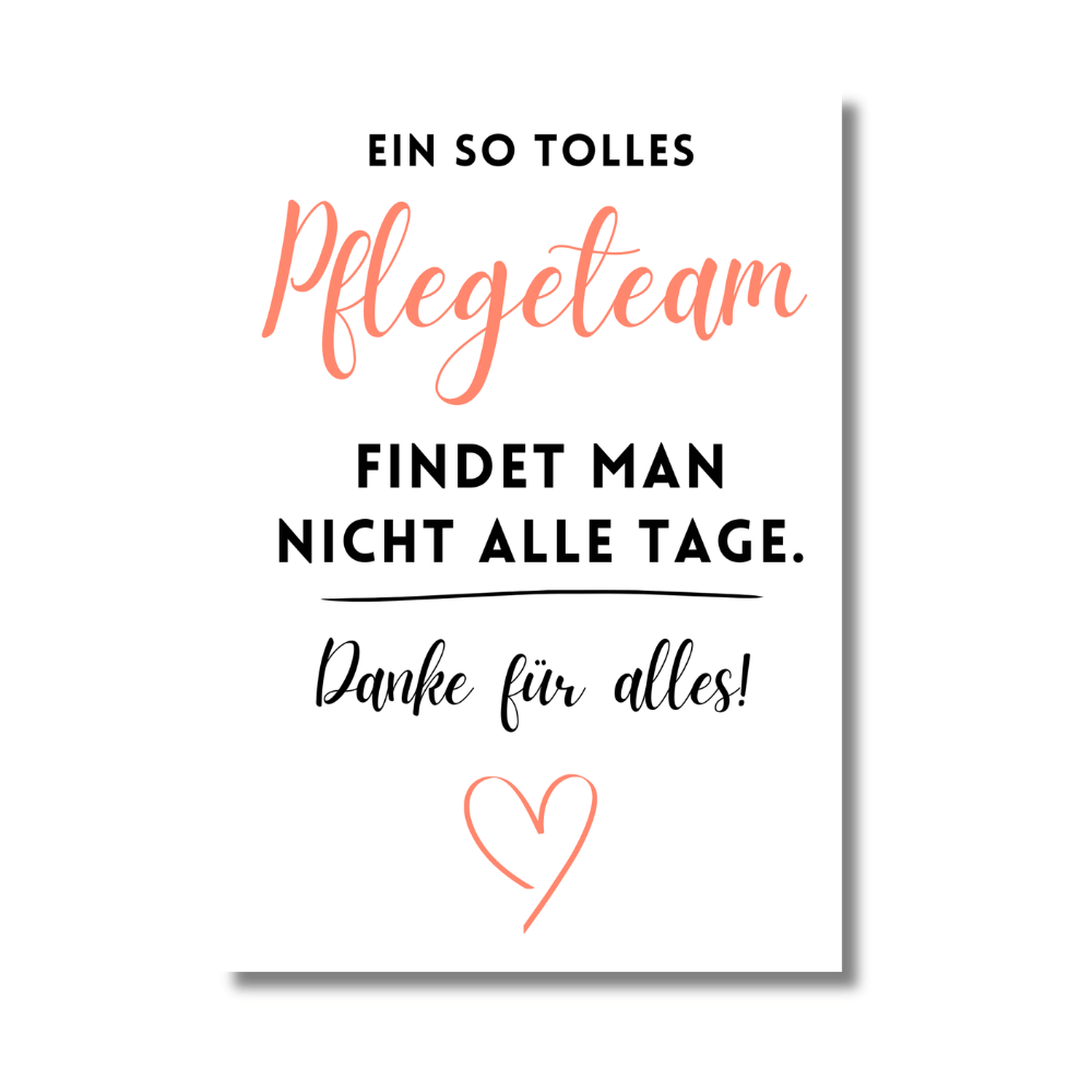 Poster "Tolles Pflegeteam - Danke"