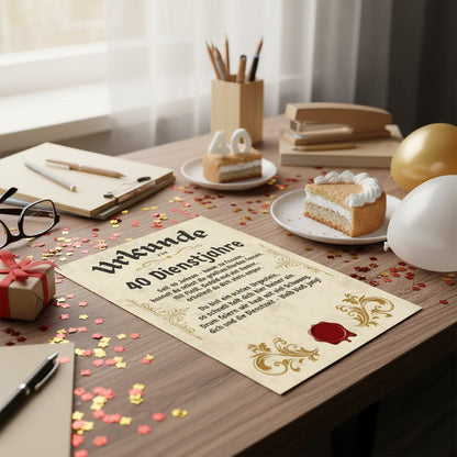 Urkunde 40 Jähriges Dienstjubiläum