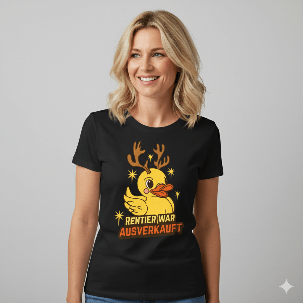 Weihnachtsshirt Damen lustig Rentier war ausverkauft Ente