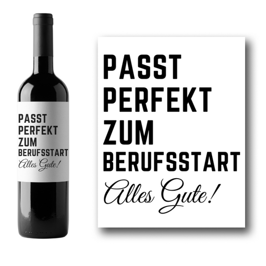 Weinetikett "Alles Gute zum Berufsstart"