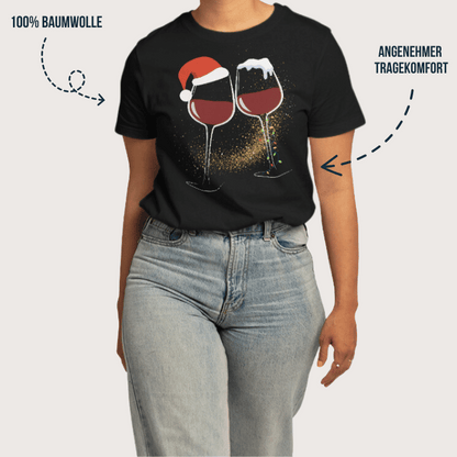 Frauen Weihnachts-T-Shirt für Weinliebhaberinnen