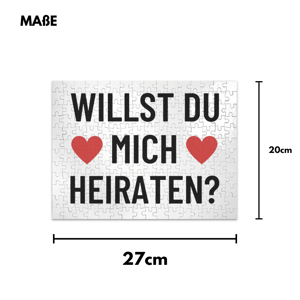 Willst du mich heiraten Puzzle Maße