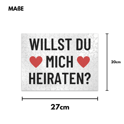 Willst du mich heiraten Puzzle Maße