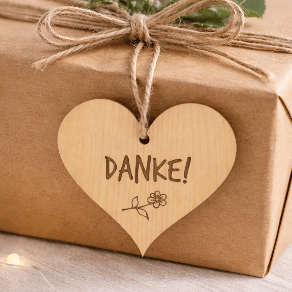 Zirbenholz Herz Danke Geschenk