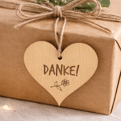 Zirbenholz Herz Danke Geschenk