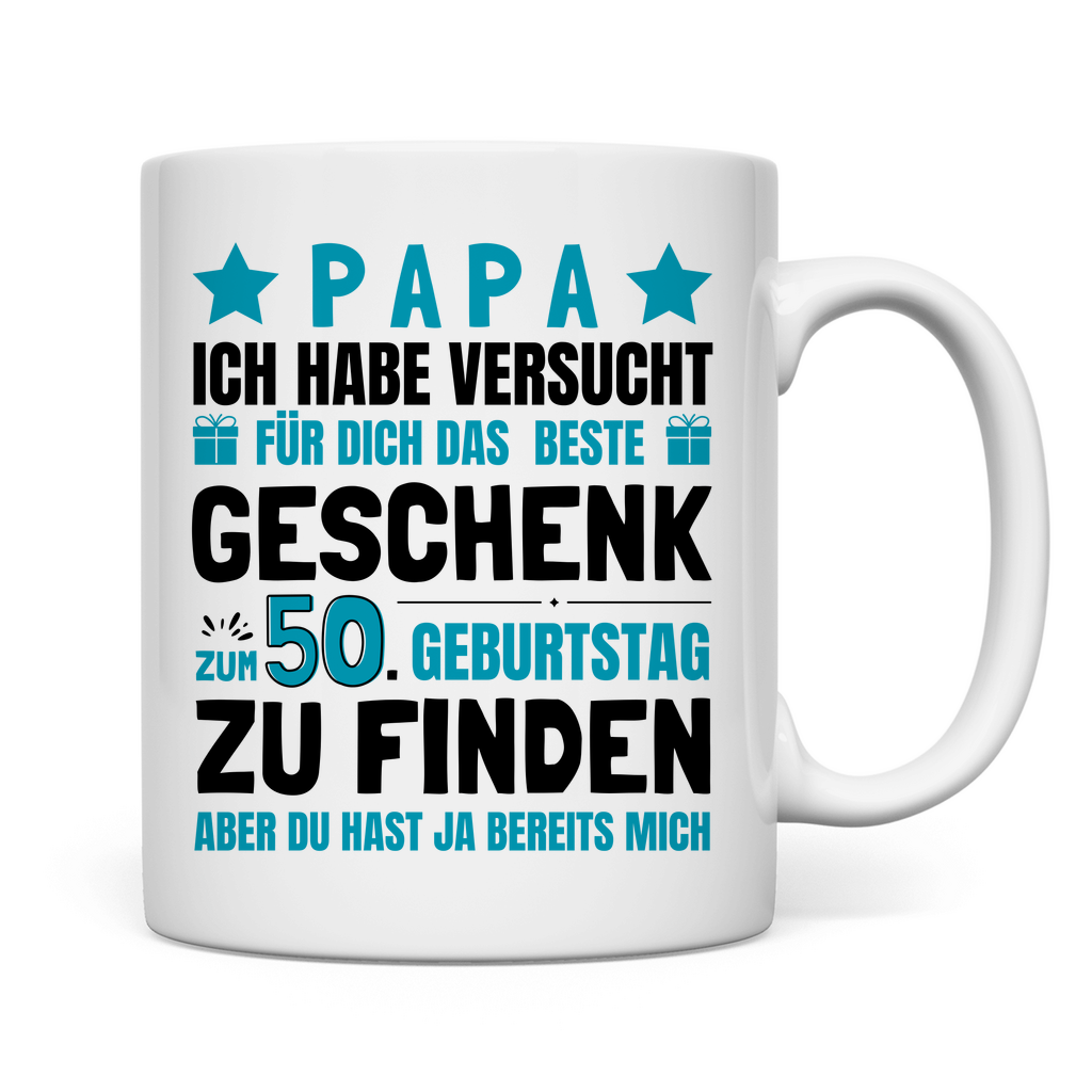 Tasse "Papa - Bestes Geschenk zum 50. Geburtstag"