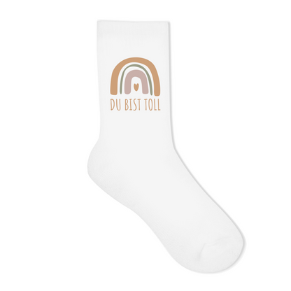 Socken "Du bist toll" (Großer Regenbogen)