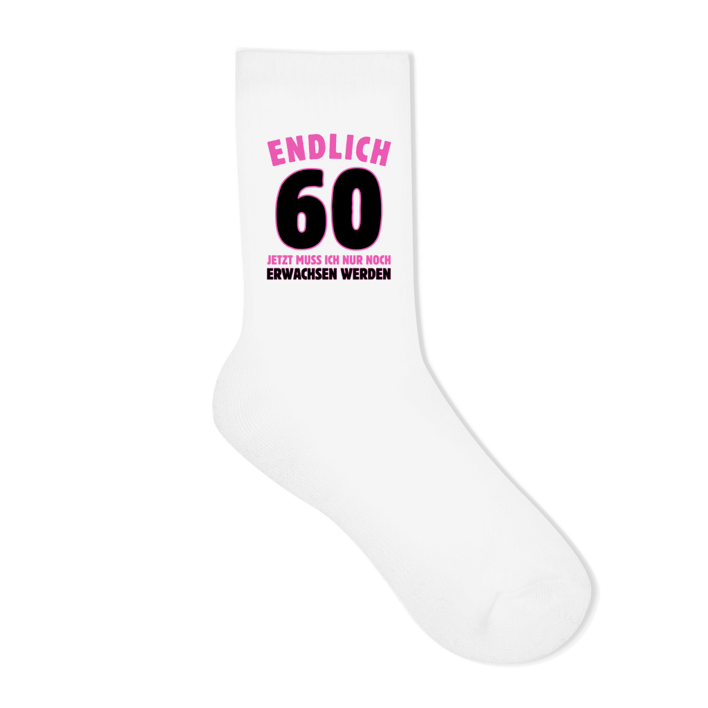 Socken "Endlich 60" (Pinkes Motiv)