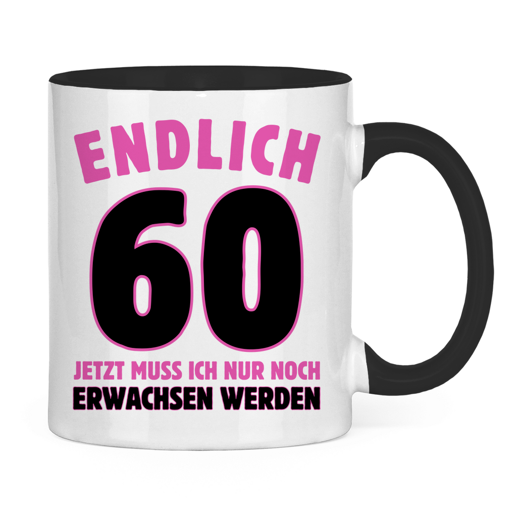 Tasse "Endlich 60" (Pinkes Motiv)