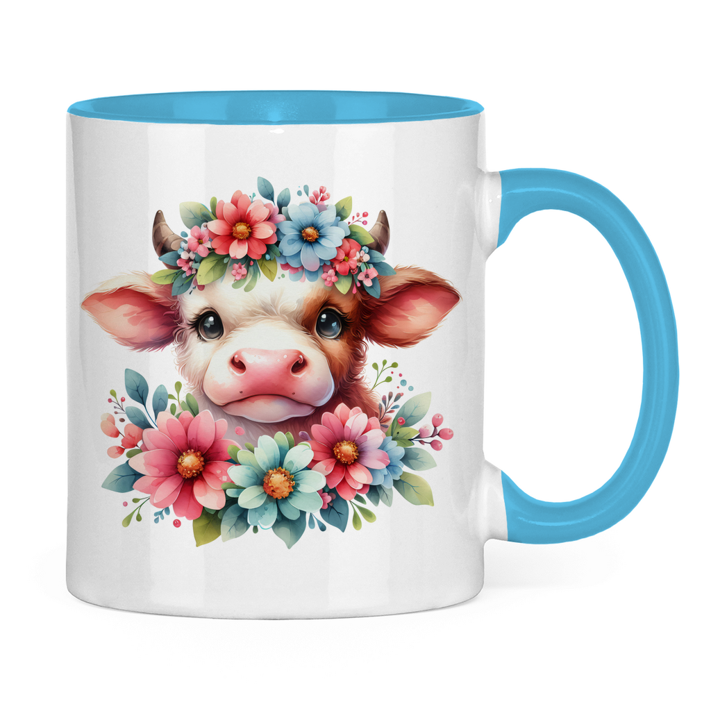 Tasse "Kuh mit Blumen"