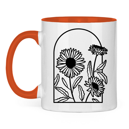 Tasse "Elegante Gänseblümchen" weiß/orange