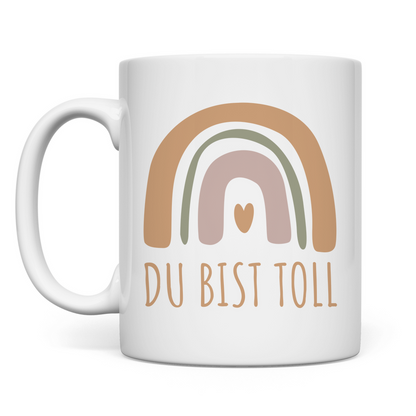 Tasse "Du bist toll" (Großer Regenbogen)