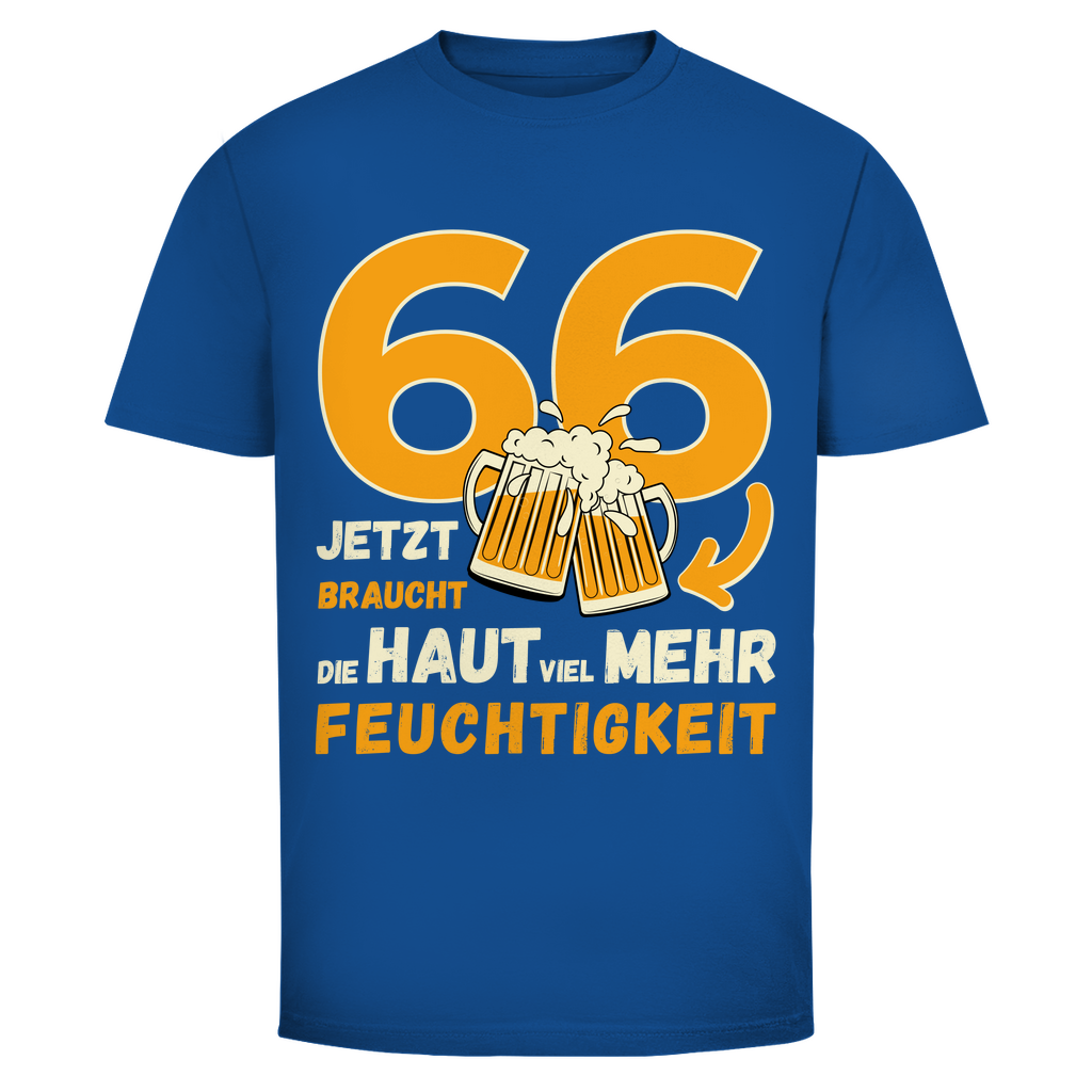 Herren T-Shirt "66 - Jetzt braucht die Haut viel mehr Feuchtigkeit" blau