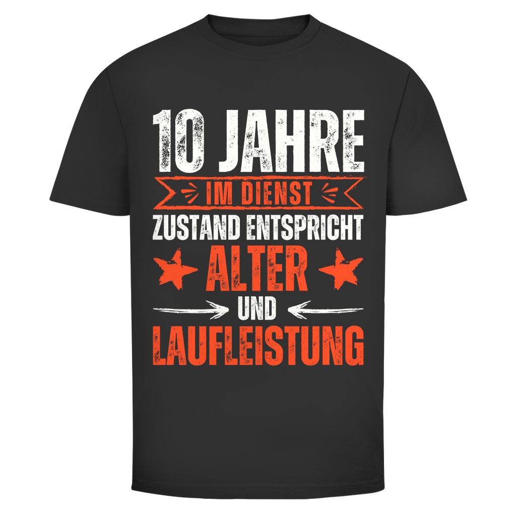 Herren T-Shirt "10 Jahre im Dienst" schwarz