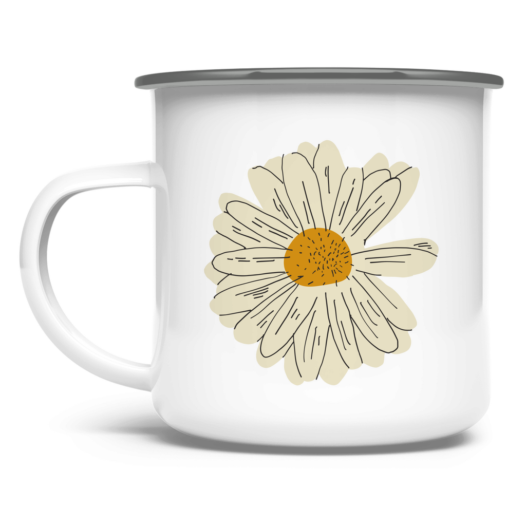 Emaille Tasse "Minimalistisches Gänseblümchen" 