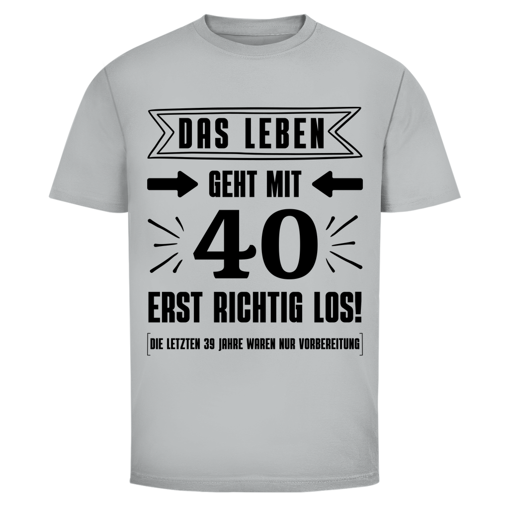 Herren T-Shirt "Das Leben geht mit 40 erst richtig los"