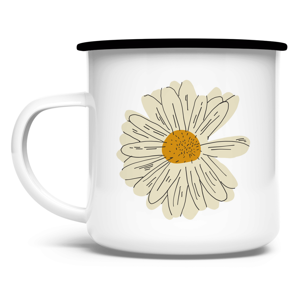 Emaille Tasse "Minimalistisches Gänseblümchen"