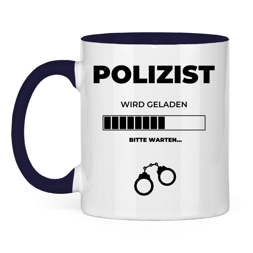 Tasse zweifarbig "Angehender Polizist" Navy