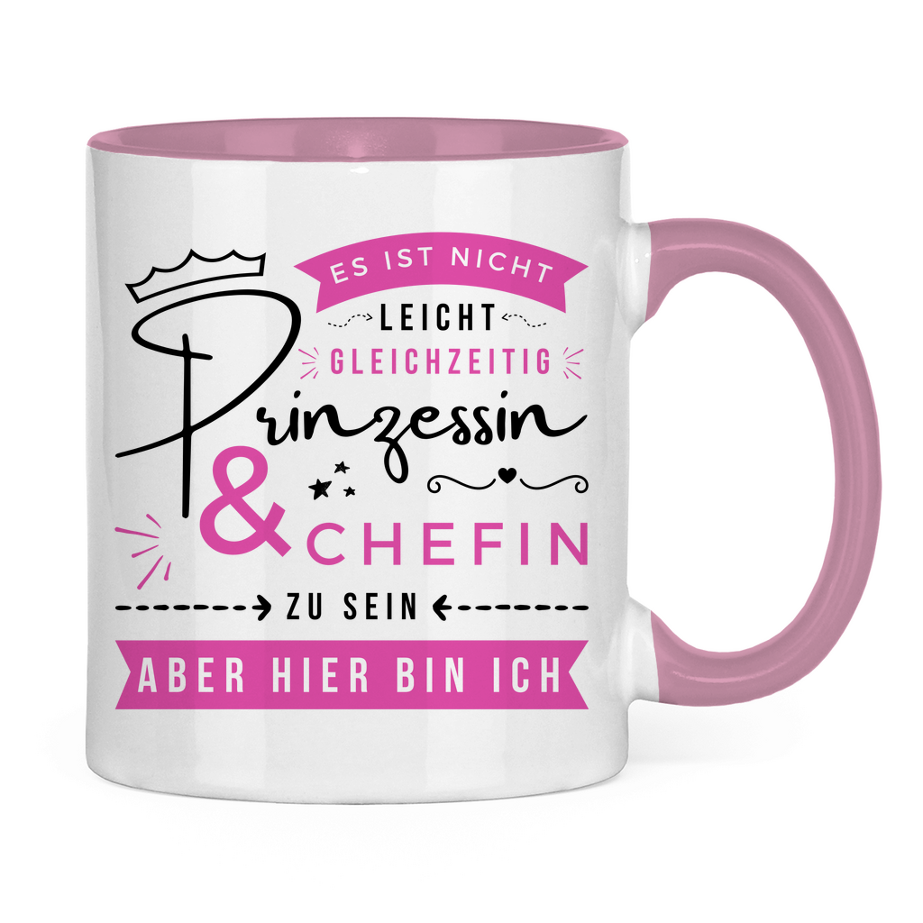 Tasse zweifarbig "Es ist nicht leicht, Prinzessin und Chefin zu sein"