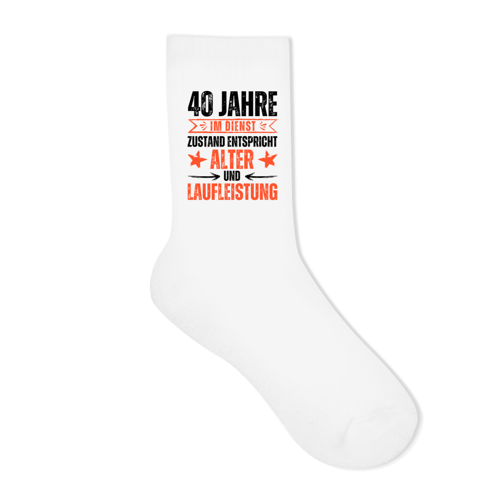 Socken "40 Jahre im Dienst!"