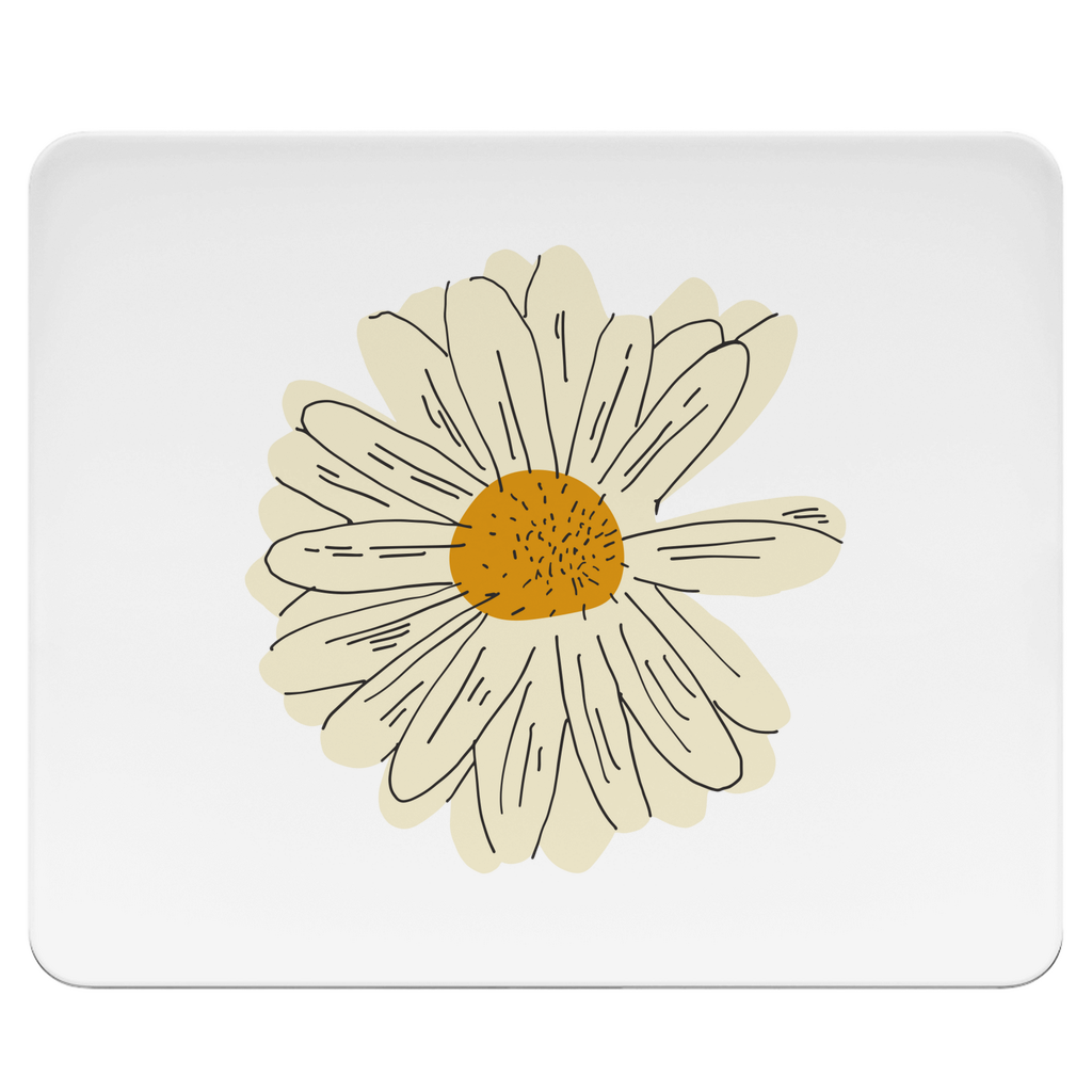Mousepad "Minimalistisches Gänseblümchen" weiß