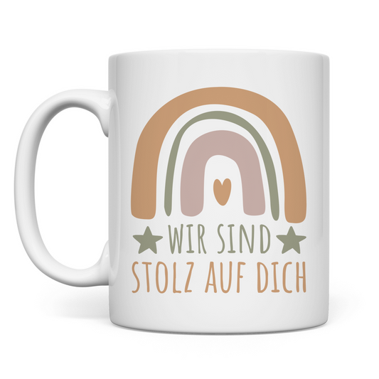 Tasse "Wir sind stolz auf dich" (Regenbogen)