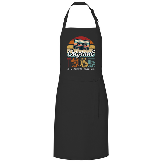 Grillschürze "Original 1965" (Kassetten Retro Stil) schwarz