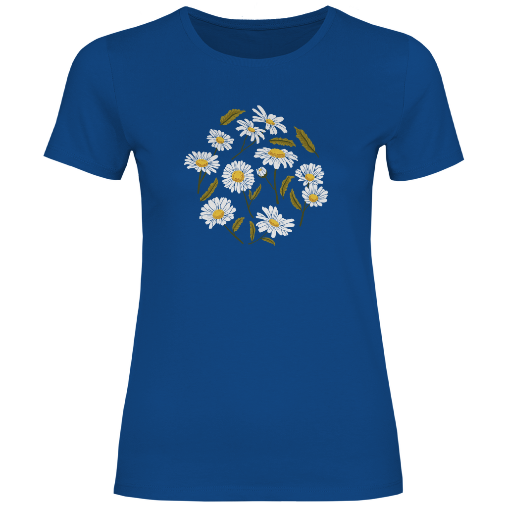 Damen T-Shirt "Viele Gänseblümchen" blau