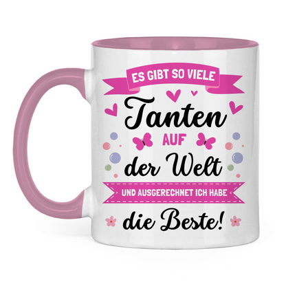 Tasse "Es gibt so viele Tanten  - Ich habe die beste" weiß/pink