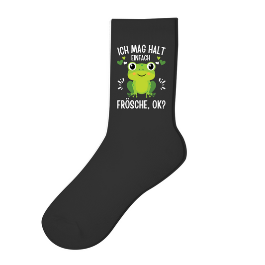 Socken "Ich mag halt einfach Frösche, ok?"