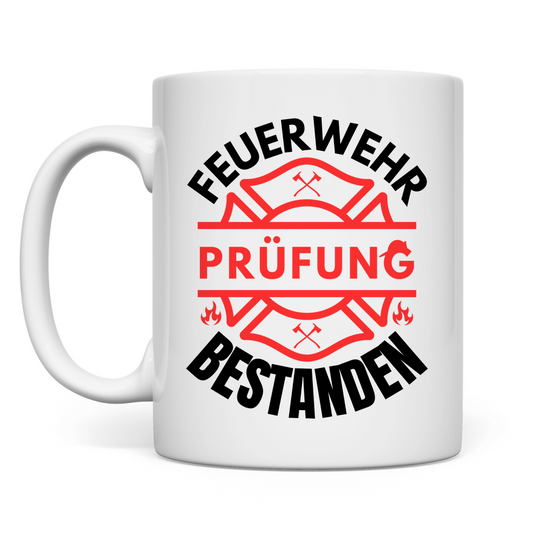 Tasse "Feuerwehr Prüfung bestanden"