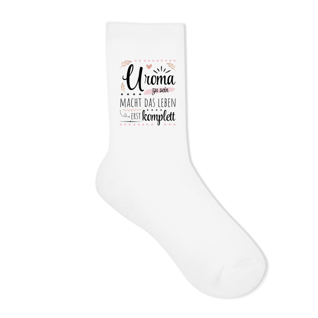 Socken "Uroma zu sein macht das Leben erst komplett"