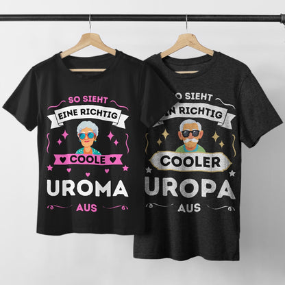 T-Shirt Bundle für Uroma und Uropa "Coole Uroma und cooler Uropa"