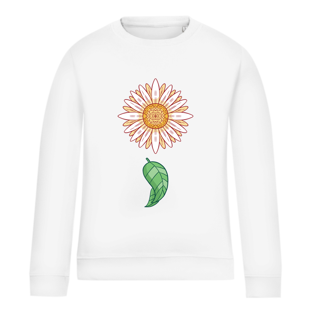 Damen Sweatshirt "Gänseblümchen mit Blatt" weiß