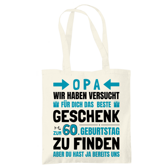 Tragetasche "Opa - Bestes Geschenk zum 60. Geburtstag"