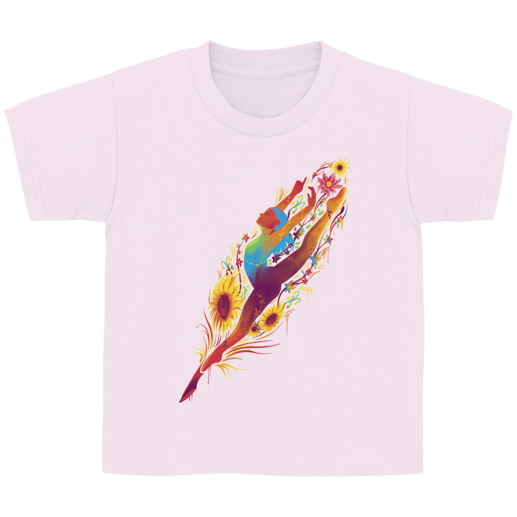 Kinder T-Shirt "Tänzerin im Blumenmotiv" rosa