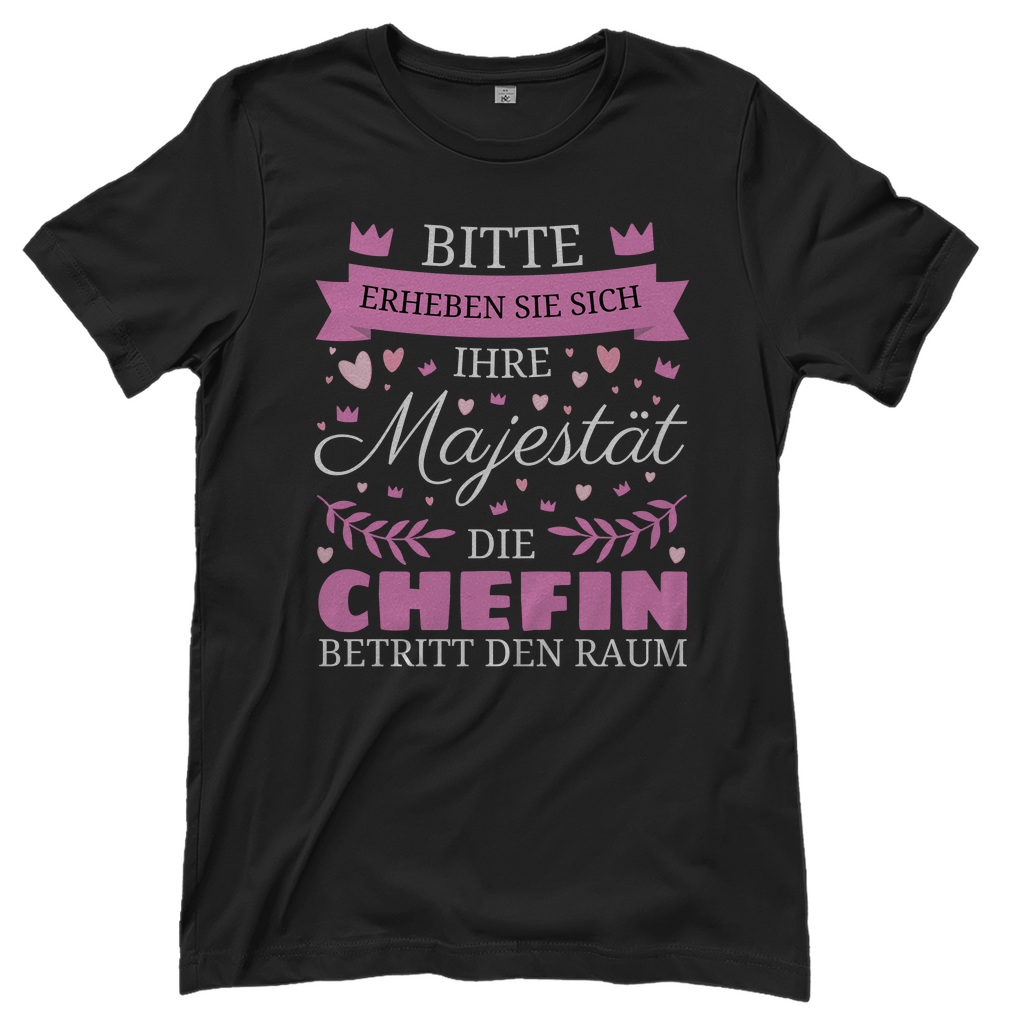 Damen T-Shirt "Ihre Majestät - Die Chefin" Schwarz