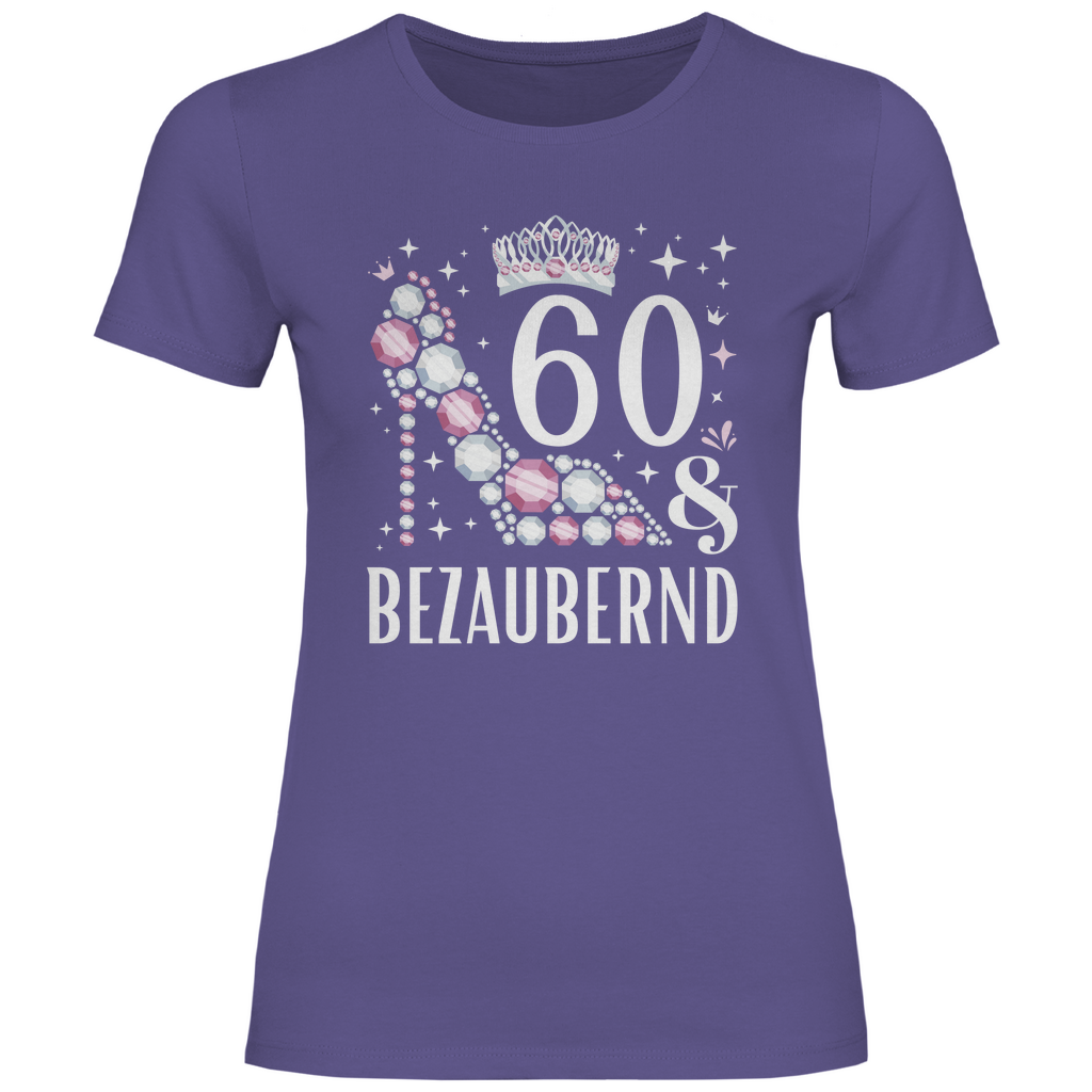 Damen T-Shirt "60 und bezaubernd" lila