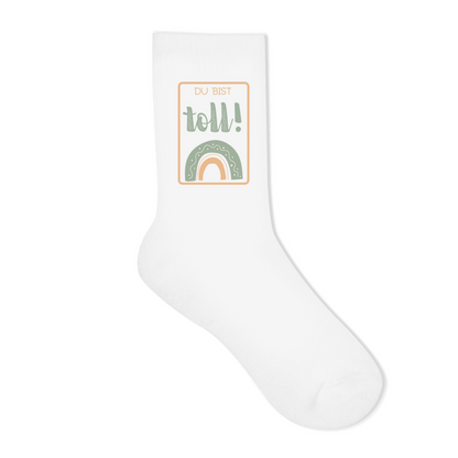 Socken "Du bist toll!" (Kleiner Regenbogen)