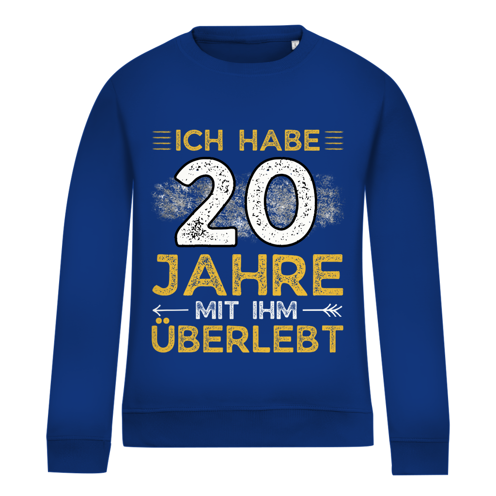 Damen Sweatshirt "Ich habe 20 Jahre mit ihm überlebt" blau