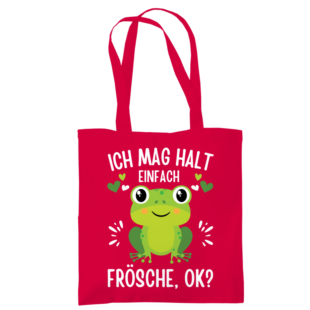 Tasche "Ich mag halt einfach Frösche, ok?" rot