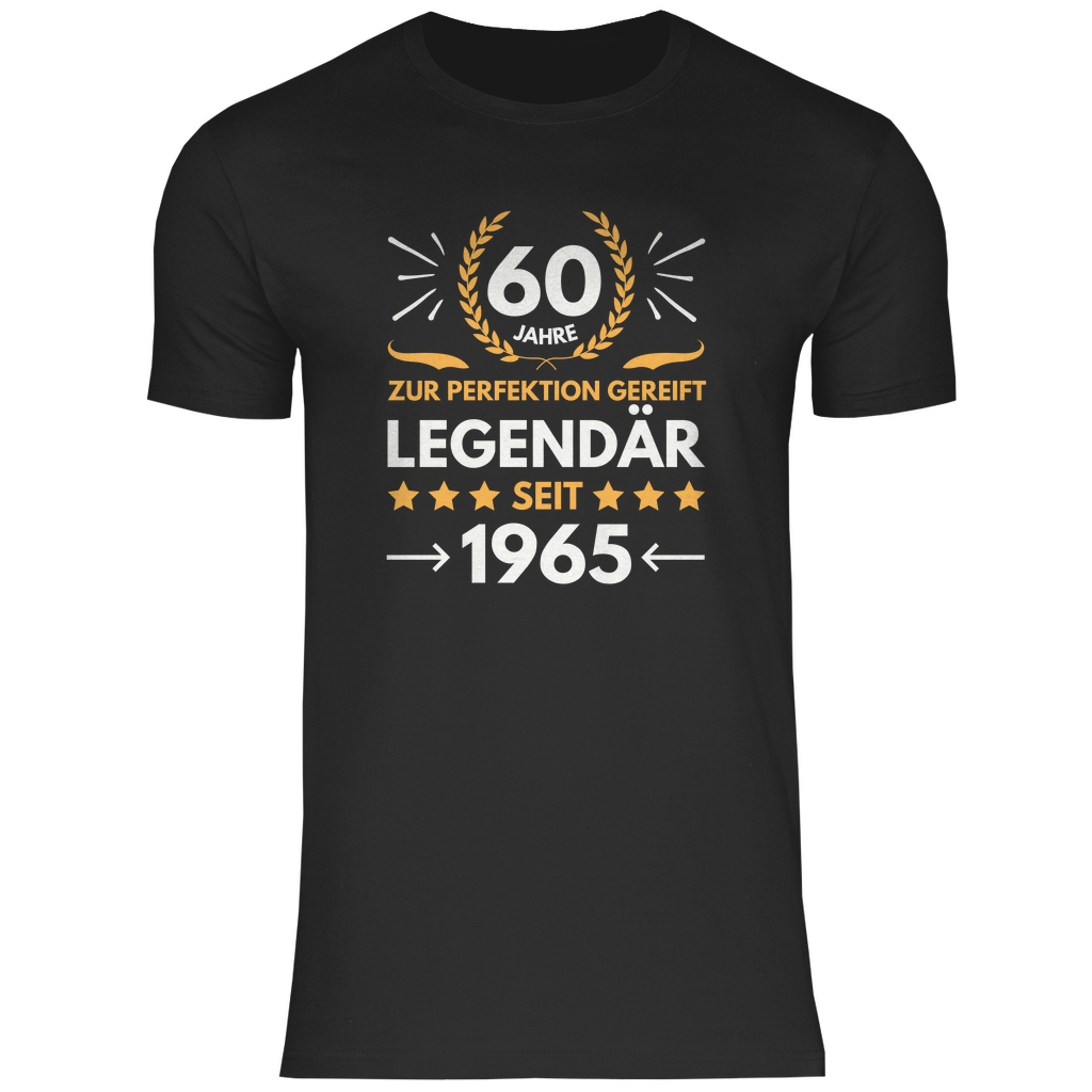 Herren T-Shirt "60. Geburtstag 1965" schwarz