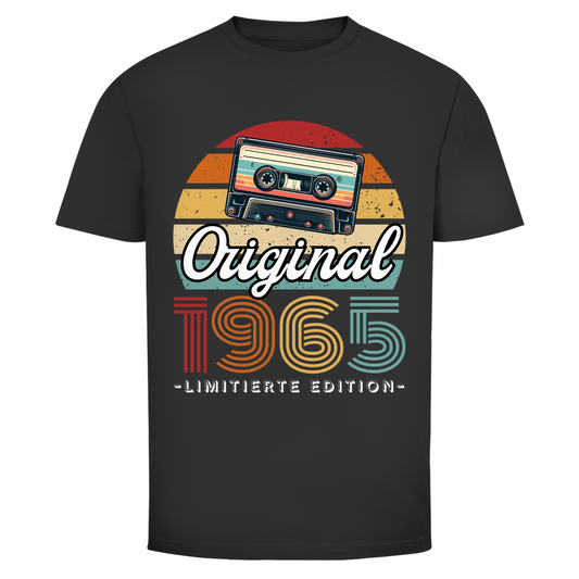 Herren T-Shirt "Original 1965" (Kassetten Retro Stil) schwarz