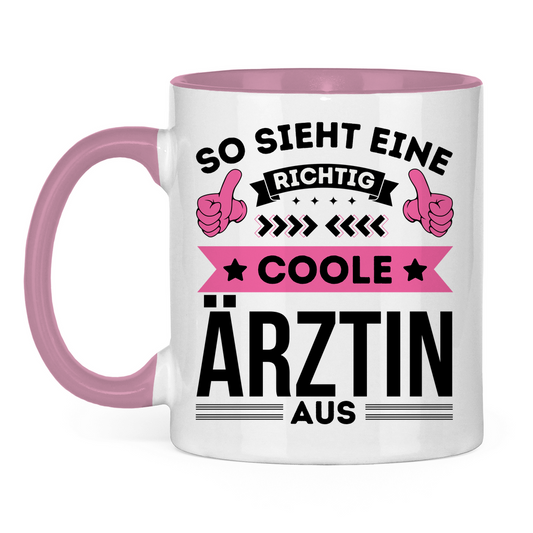 Geschenk Chefin Ärztin Tasse pink