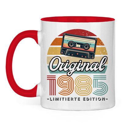 Tasse "Original 1985" (Kassetten Retro Stil) weiß/rot