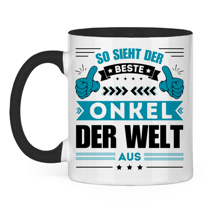 Tasse "So sieht der beste Onkel der Welt aus" weiß/schwarz