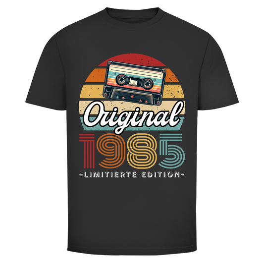 Herren T-Shirt "Original 1985" (Kassetten Retro Stil) schwarz